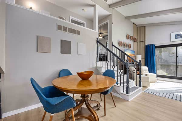 Dining area with staircase